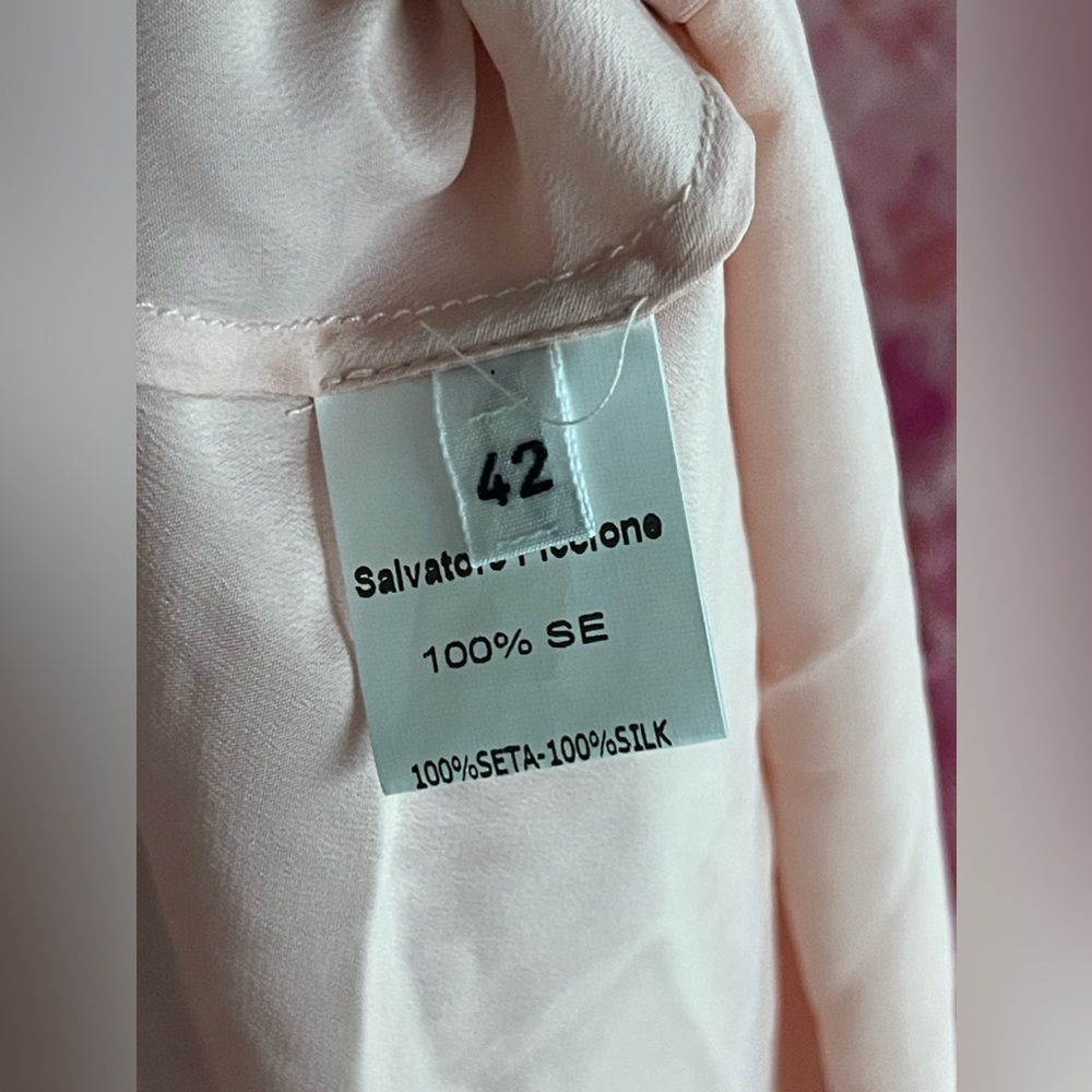 Salvatore Piccione SS20 Floral 100% Silk Maxi Dress in Pink Size 42 - Picture 7 of 10